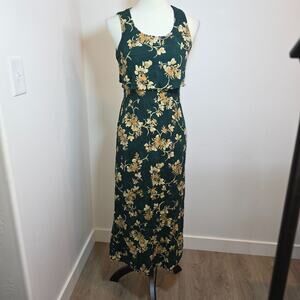 Vintage All That Jazz Dress Women S Green Floral Forest Fairy Retro Feminine 80s